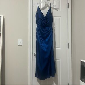 Davis’s bridal Galina Signature Charmeuse Draped Strappy Dress - sapphire 4